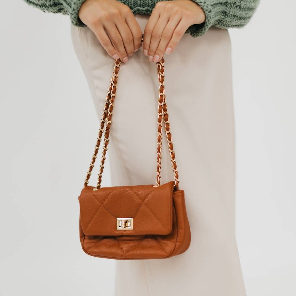 Queenie Quilted Crossbody Bag-Cream