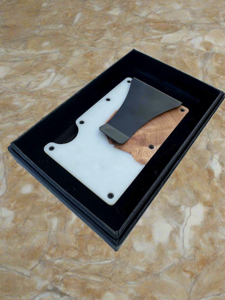 Wood & Resin RFID Wallet - White
