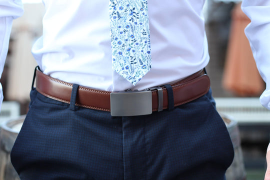 Tough Apparel - Blue and White Flower Meadow Tie - Rust & Refined