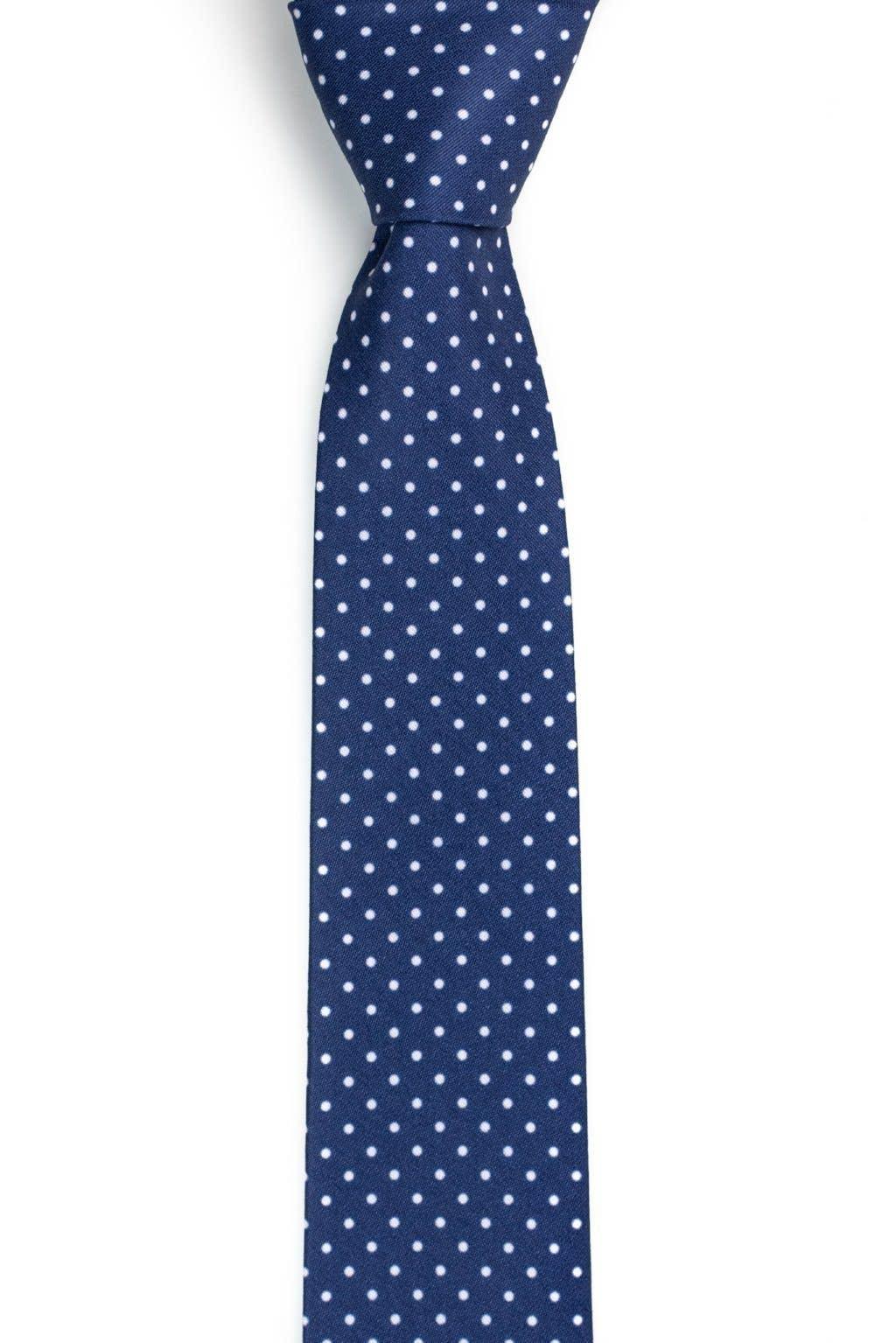 Tough Apparel - Chesapeake - Navy Polka Dot Tie: Slim/Skinny