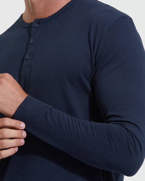 True Classic - Long Sleeve Henley | Navy, view 5