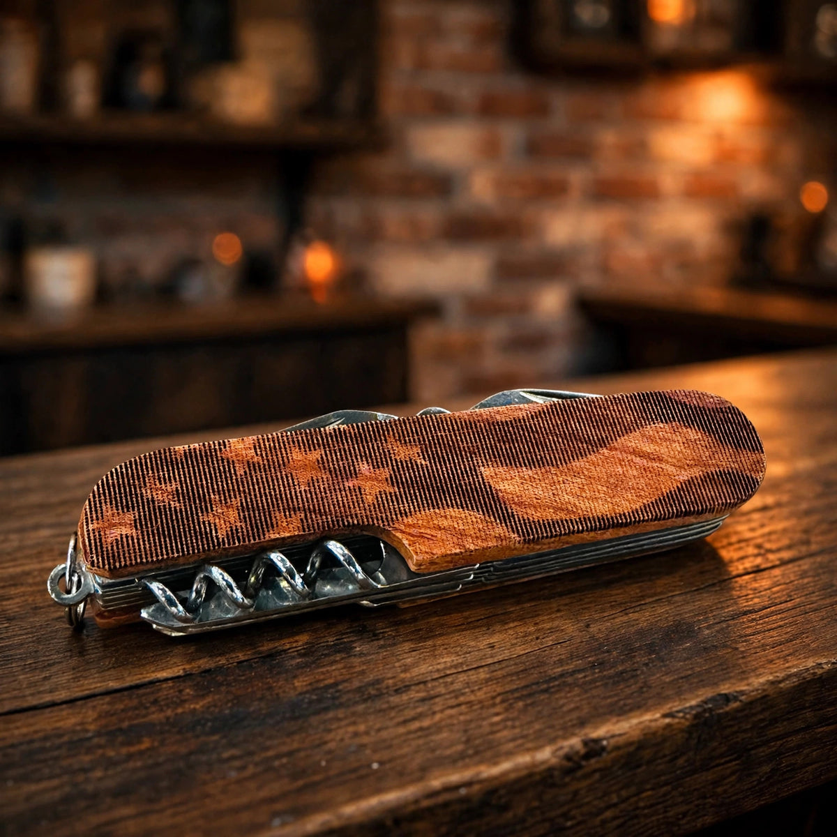 American Flag Engraved Pocket Knife