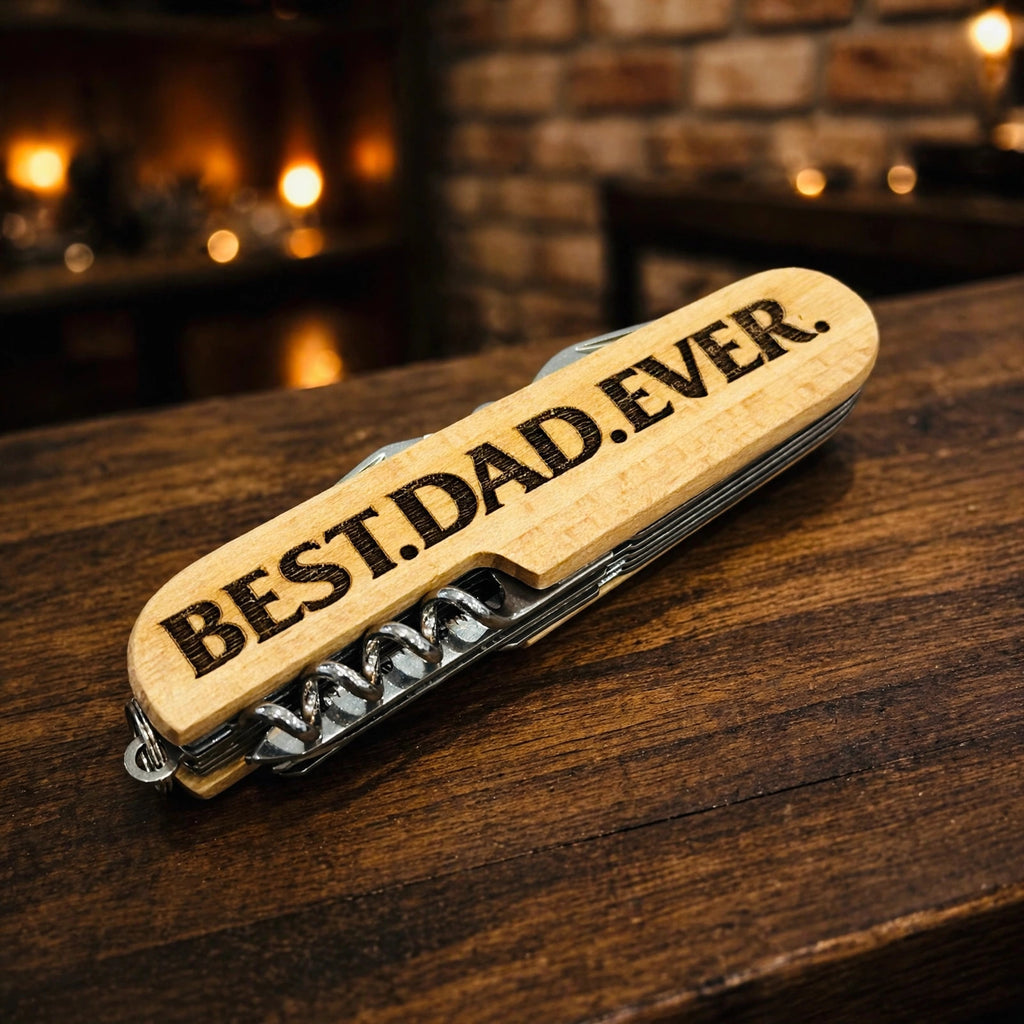 Best Dad Ever Engraved Pocket Knife