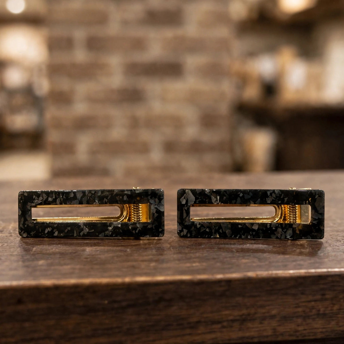 Black Tortoise Hair Clip Set