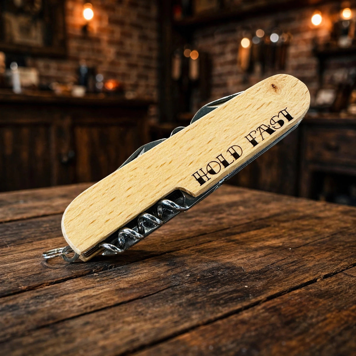 Hold Fast Engraved Pocket Knife