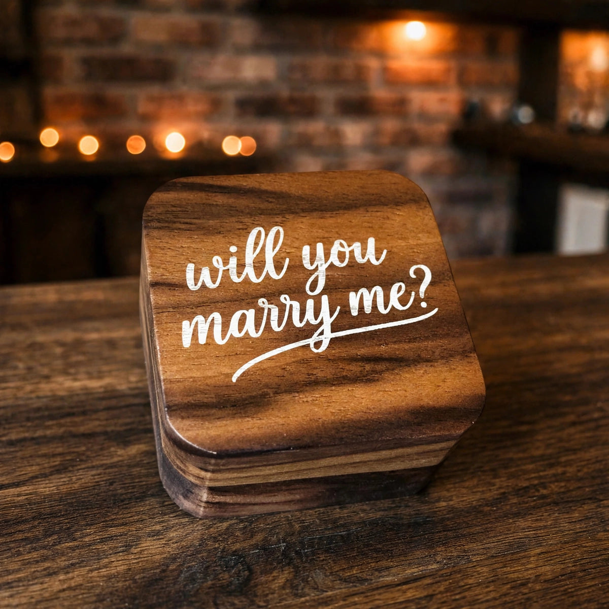 Will You Marry Me Engraved Proposal Box
