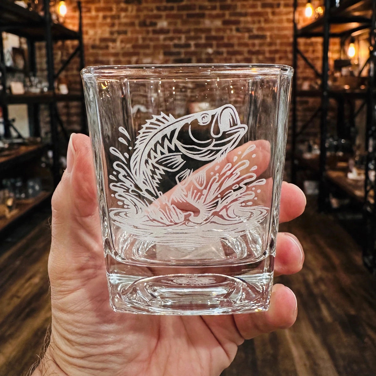 Bass Fish Whiskey Glass