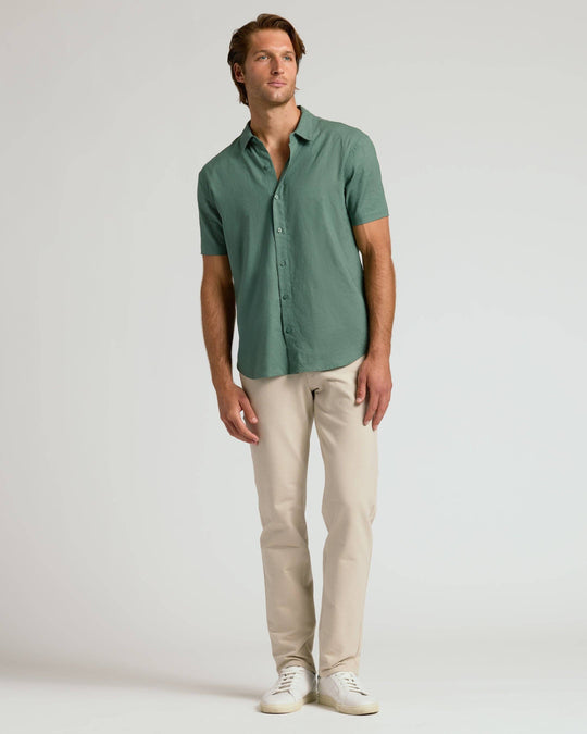 Moss Short Sleeve Linen Shirt