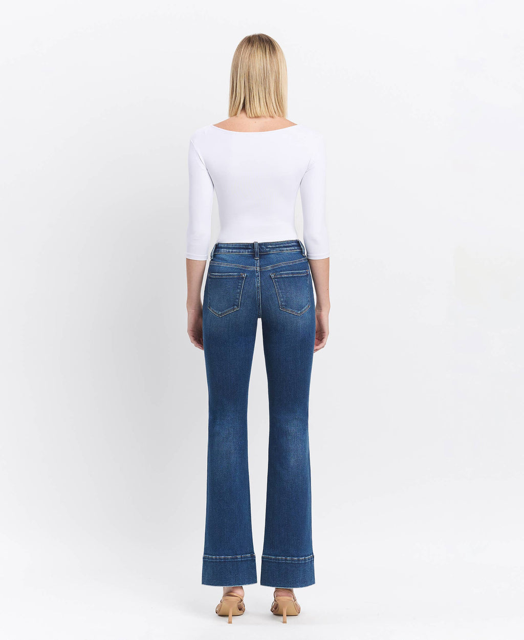High Rise Trouser Hem Bootcut Jeans, view 7