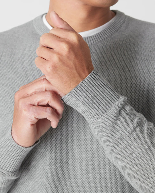 True Classic - Sweater | Crew Neck | Heather Gray Pique