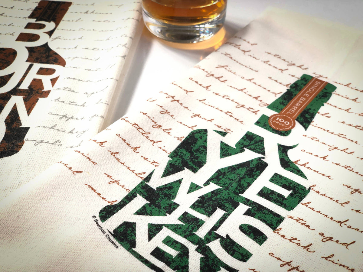 Bourbon Cousins - Rye Whiskey - Bar Towel