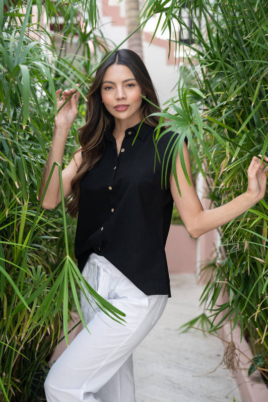 Aria Black Sleeveless Top