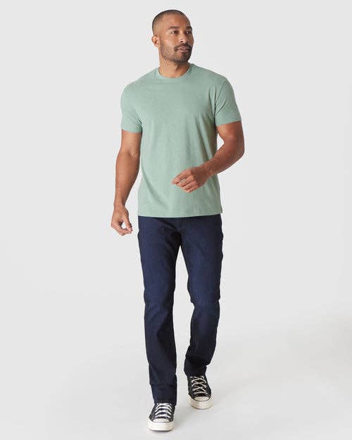 True Classic Premium Fitted Crew Neck T-Shirt - Heather Slate Green, view 4