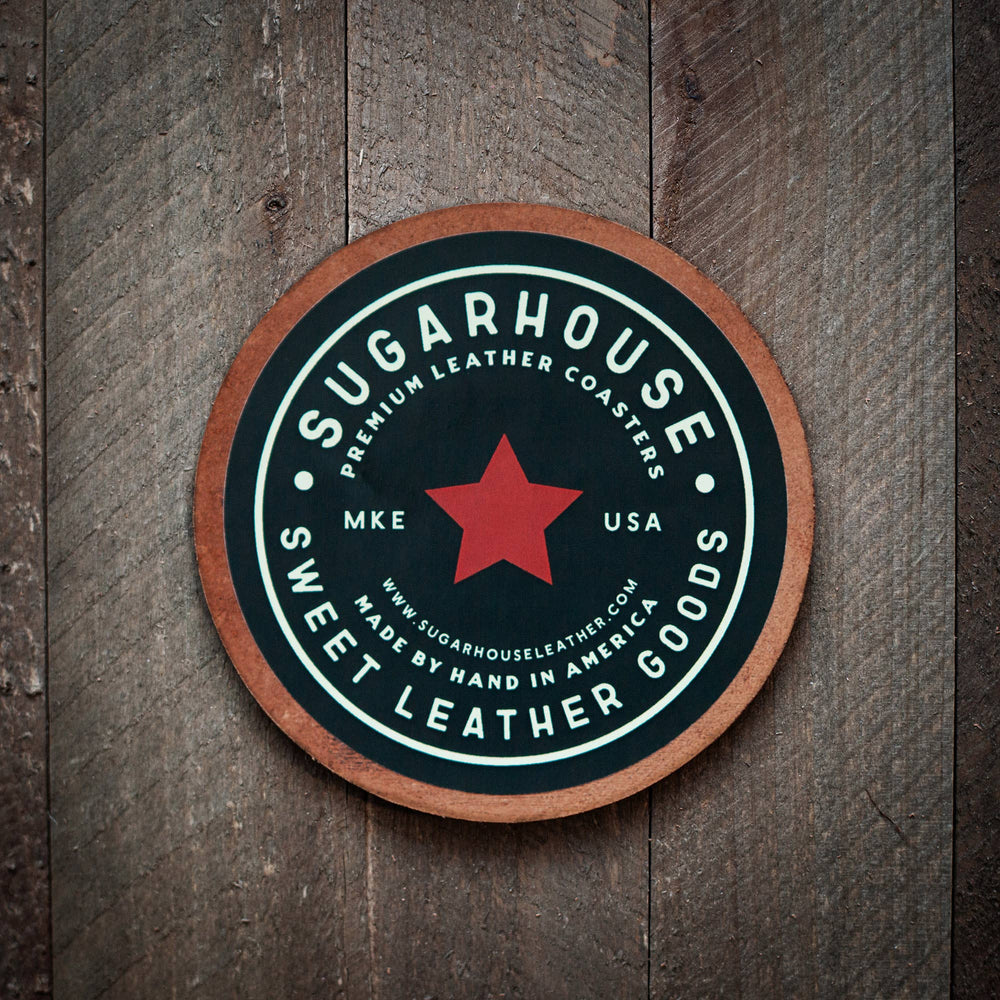 Premium Handcrafted Leather Coaster - American Flag