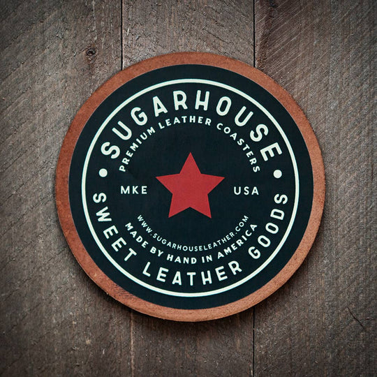 The Answer is Always Coffee Leather Coaster
