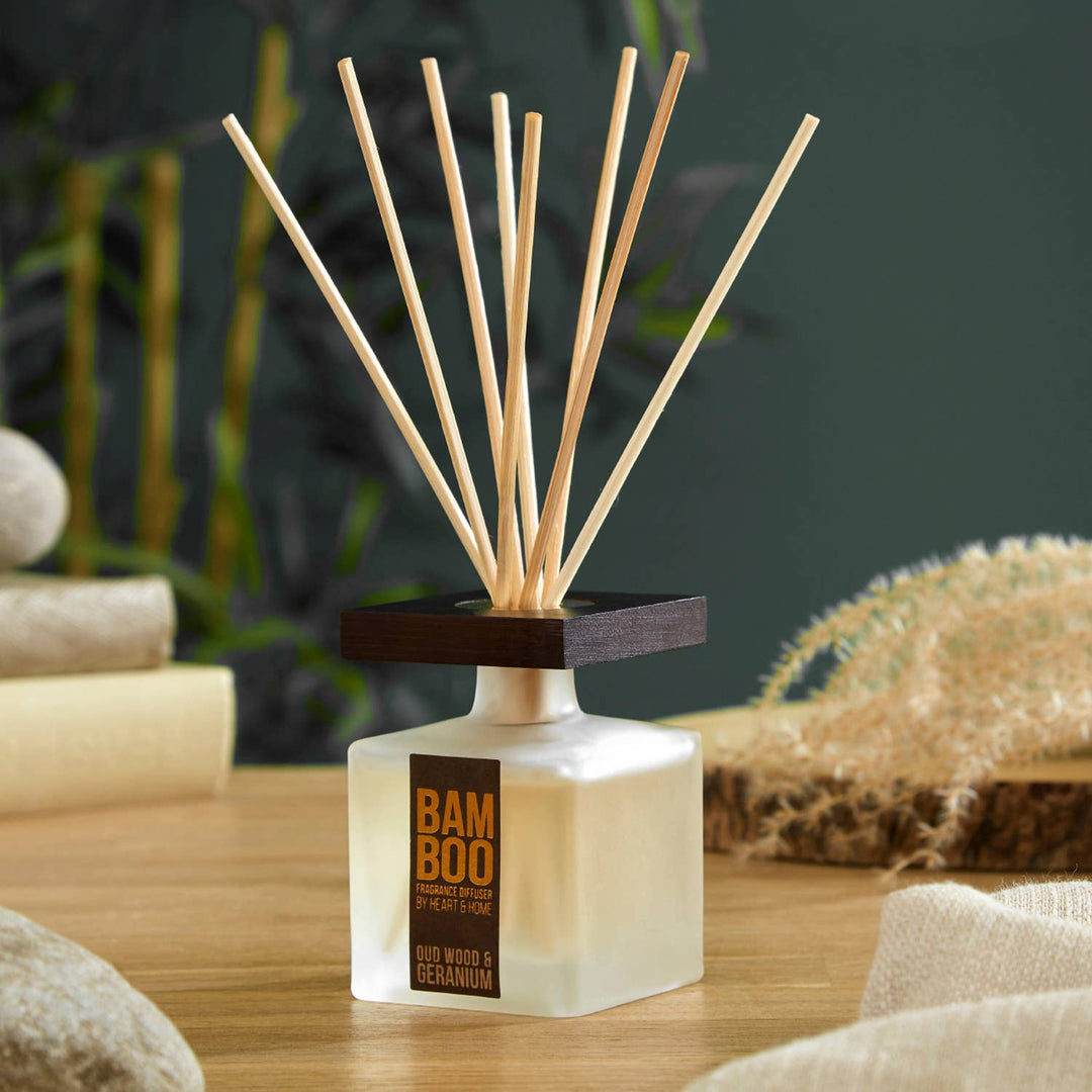 BAMBOO Oud Wood & Geranium - Reed Diffuser - 2.8 oz