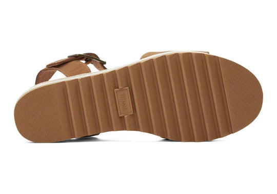 TOMS Diana Tan Leather Wedge Sandal