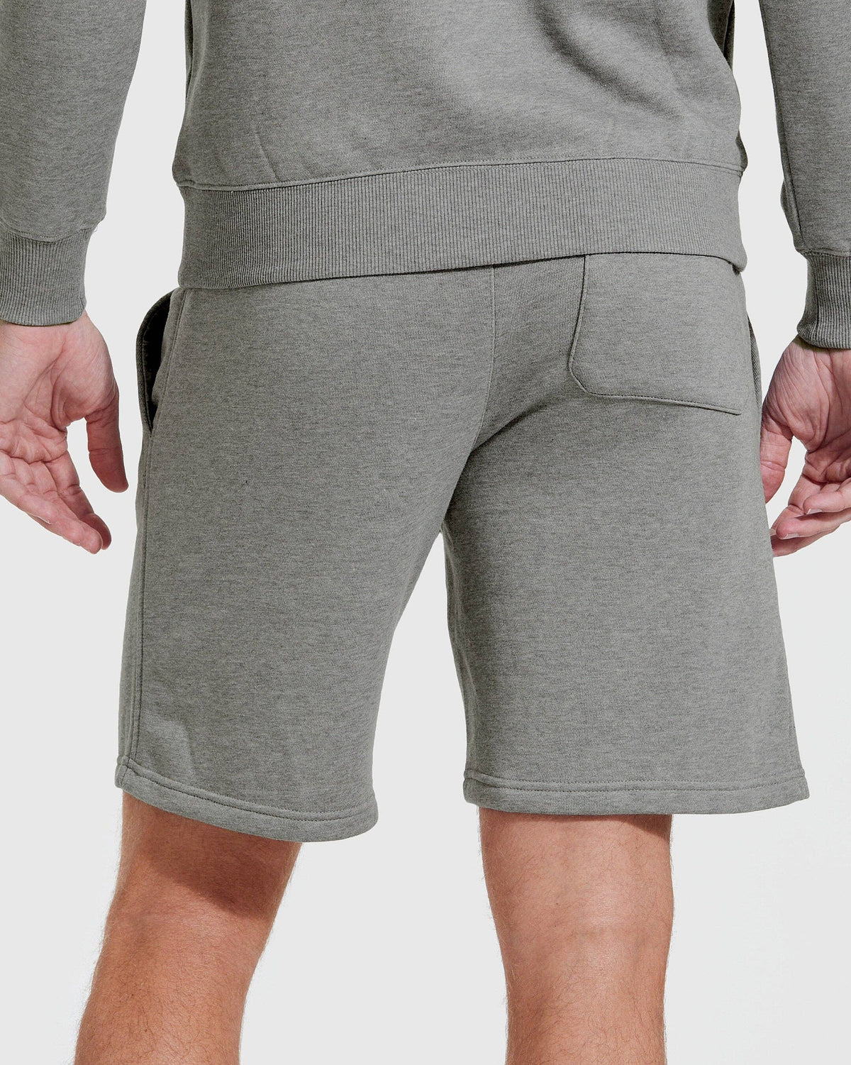 Medium Heather Gray Fleece French Terry Shorts, view 3