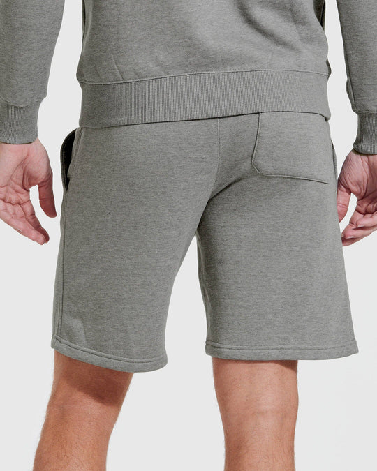 Medium Heather Gray Fleece French Terry Shorts, view 3