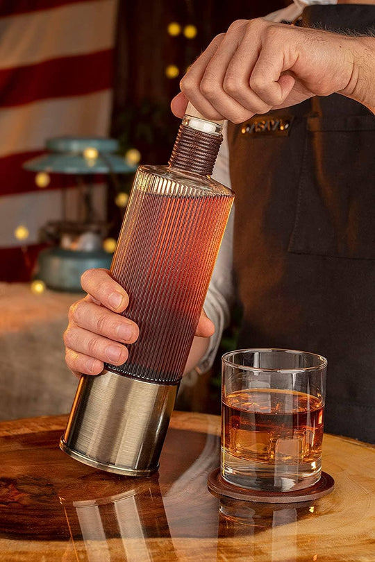 12 Gauge Whiskey Decanter for Liquor Scotch Bourbon - Rust & Refined