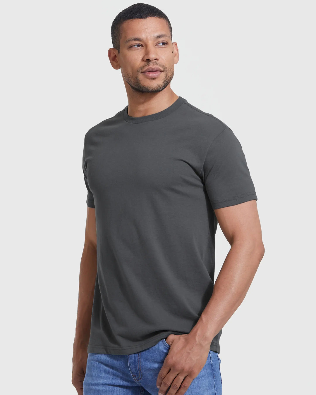 True Classic Premium Fitted Crew Neck T-Shirt - Carbon