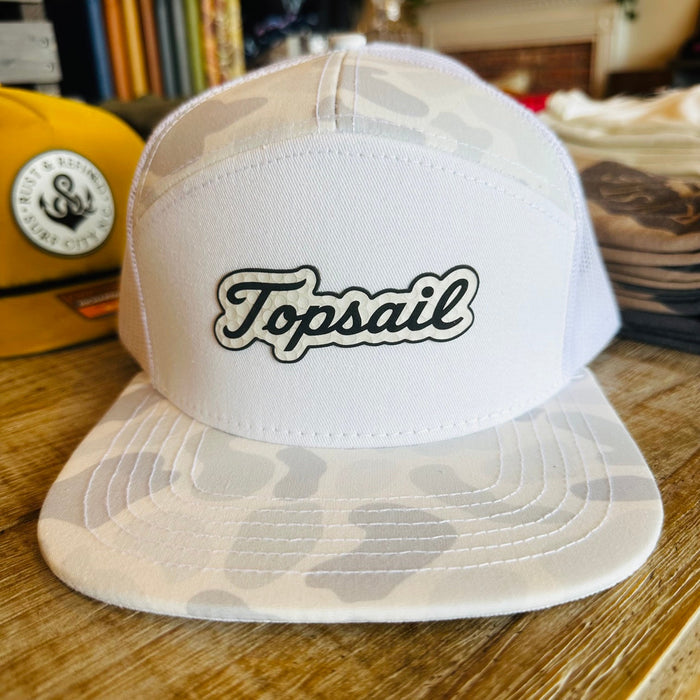 Topsail Script 7-Panel Hat - White Camo