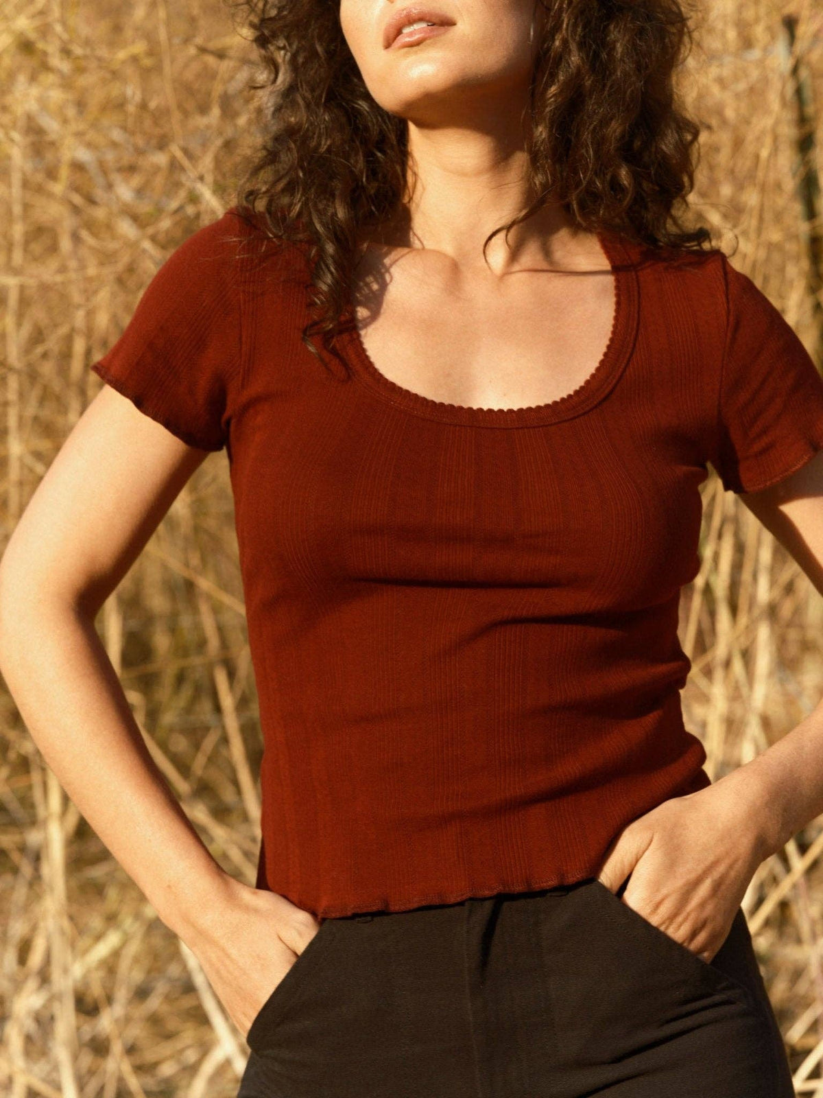 Pointelle Tee - Malbec