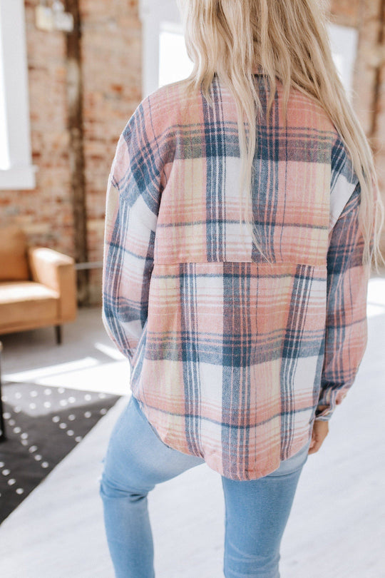 Liam & Company - Kelsea Plaid Shacket | Pink