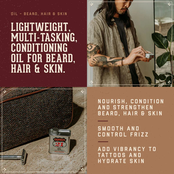18.21 Man Made - Beard, Hair and Skin Oil - Sweet Tobacco