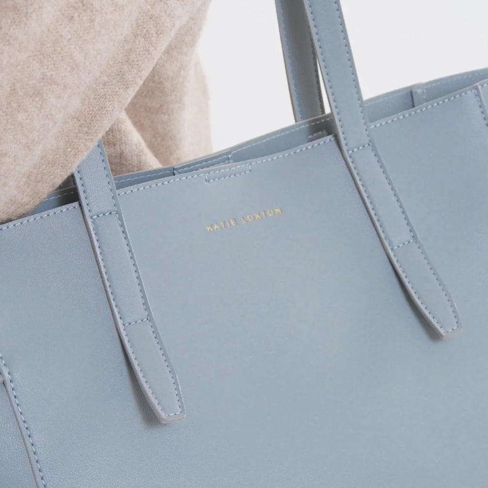 Ashley Tote Bag in Dusty Blue