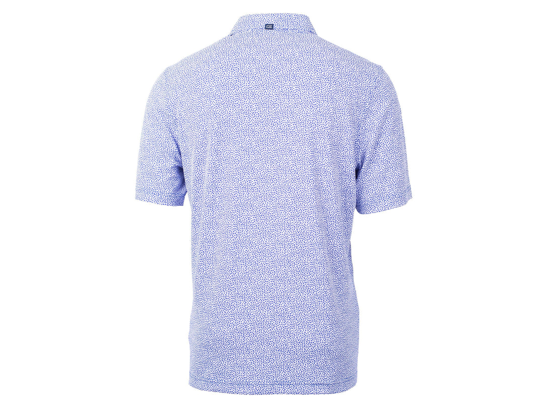 Virtue Eco Pique Botanical Print Recycled Polo - Chelan Royal Blue
