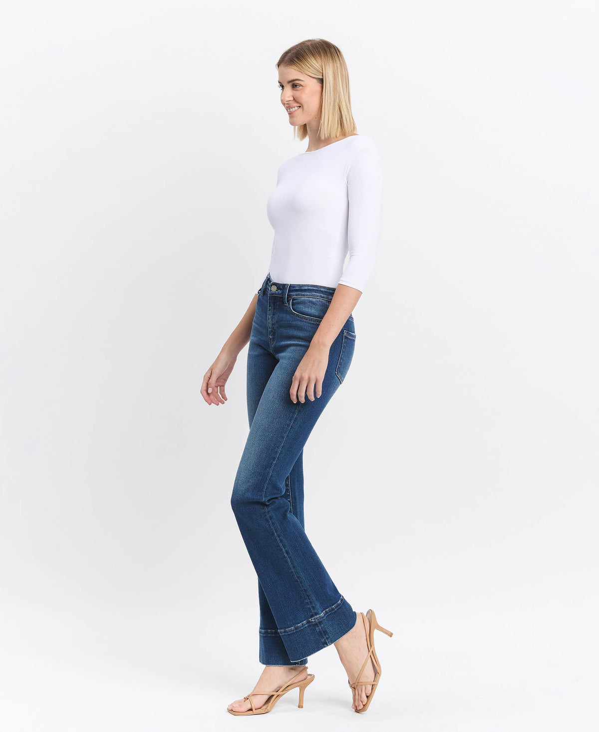 High Rise Trouser Hem Bootcut Jeans, view 9