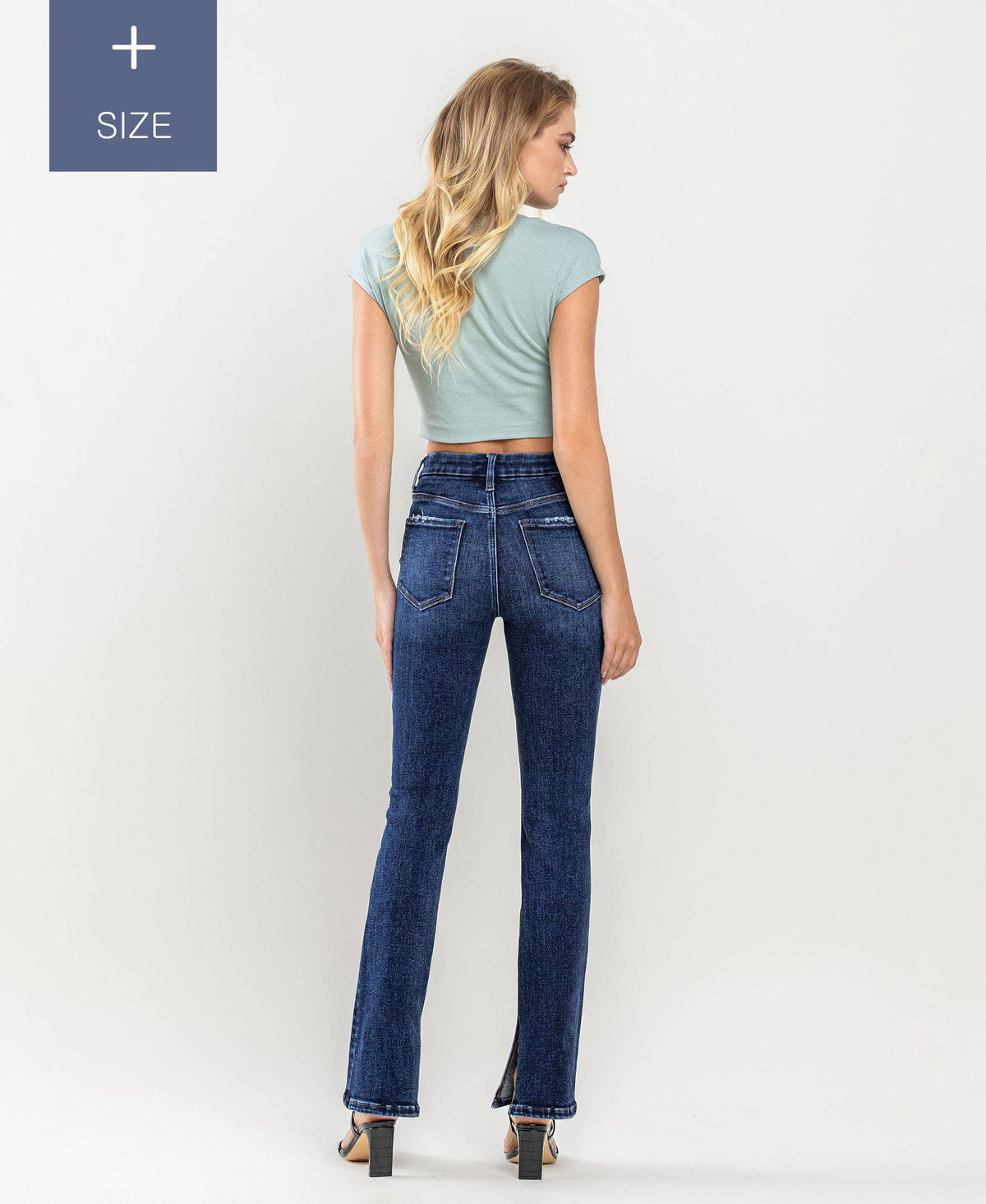 PLUS SIZE TUMMY CONTROL HIGH RISE BOOTCUT JEANS LV1216-P, view 6