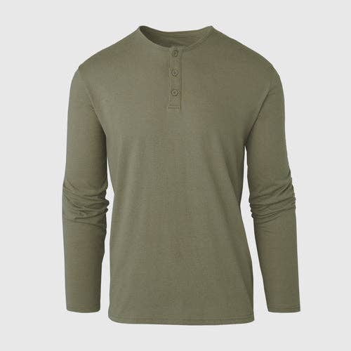 True Classic - Long Sleeve Henley | Military Green, view 2