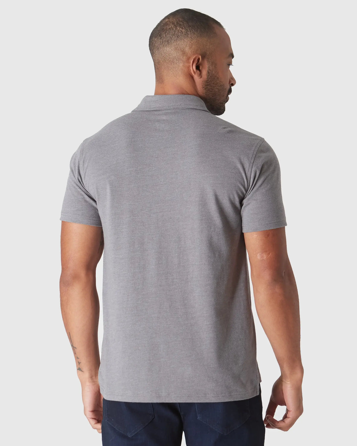 Short Sleeve Shirt | Polo | Heather Graphite, view 3