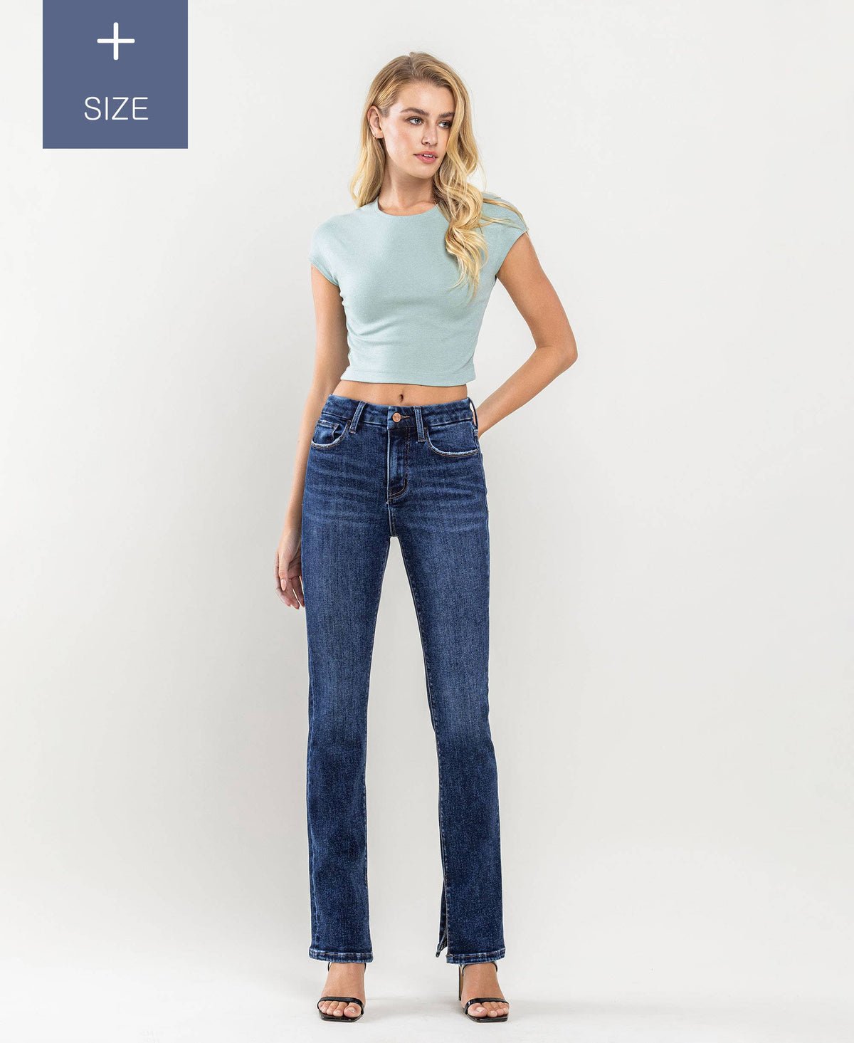 PLUS SIZE TUMMY CONTROL HIGH RISE BOOTCUT JEANS LV1216-P