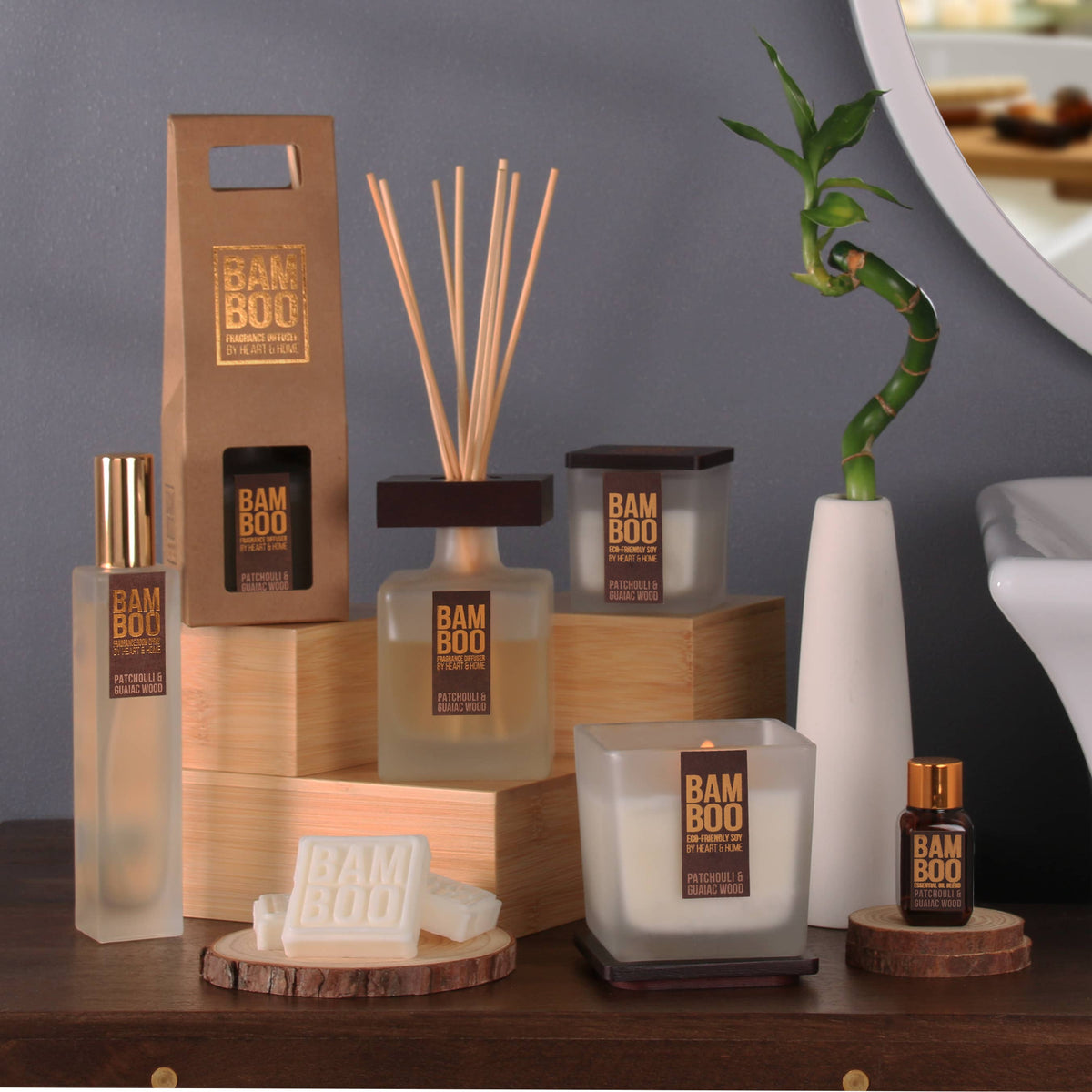 BAMBOO Patchouli & Guaiac Wood - Reed Diffuser - 2.8 oz, view 4