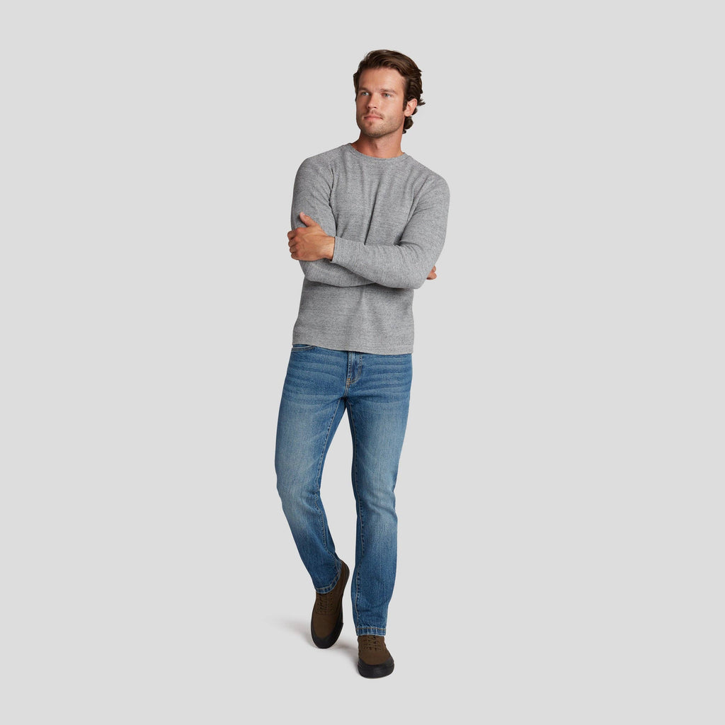 New Spencer Waffle Crew - Gray Marl, view 8