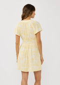 Soft Floral Pleated Waist Flutter Dress, view 2