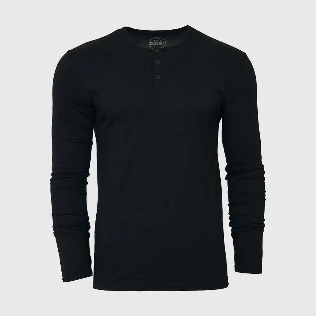 True Classic - Long Sleeve Henley | Black, view 2
