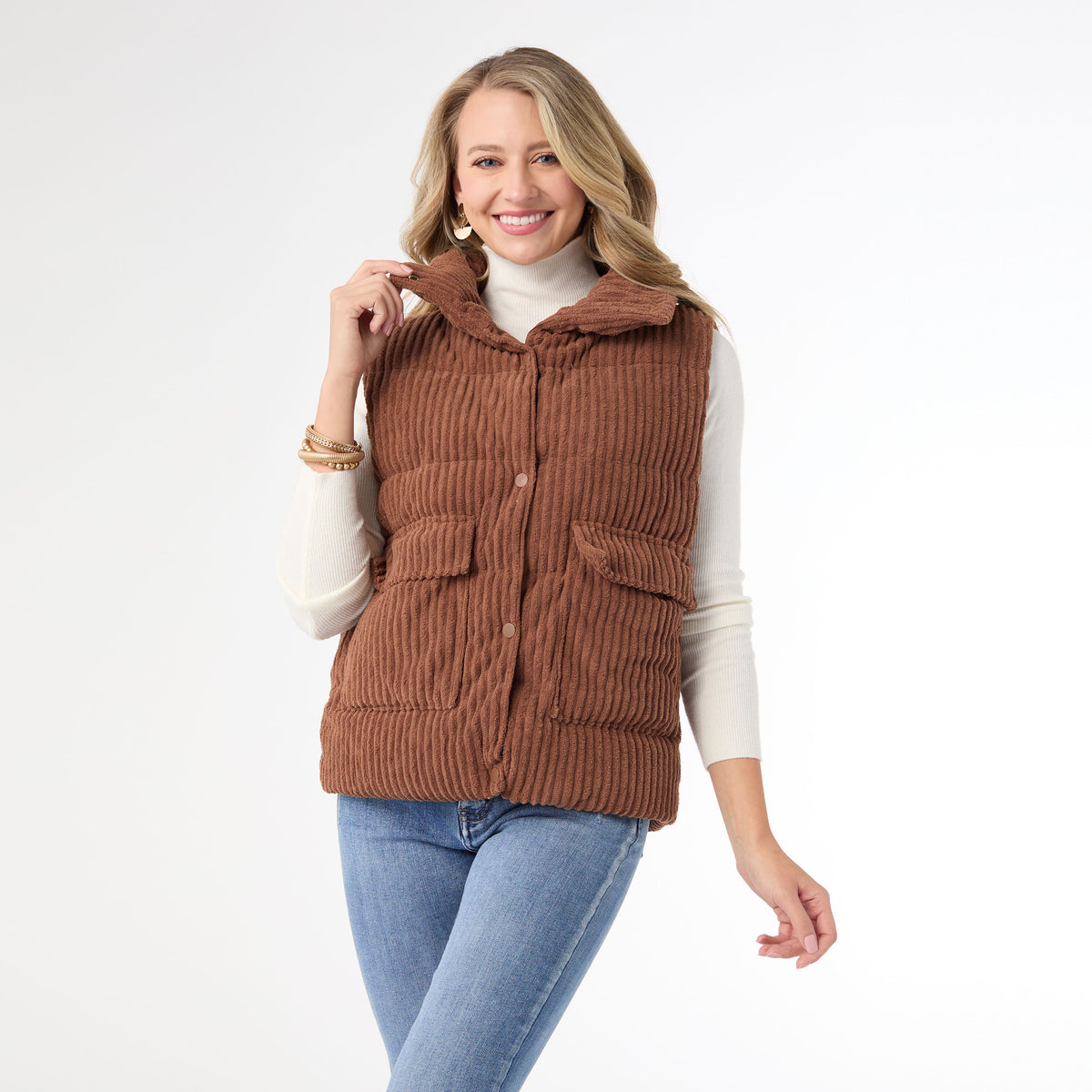 Nicky Corduroy Down Filled Vest - Lightweight Insulated Corduroy Outerwear