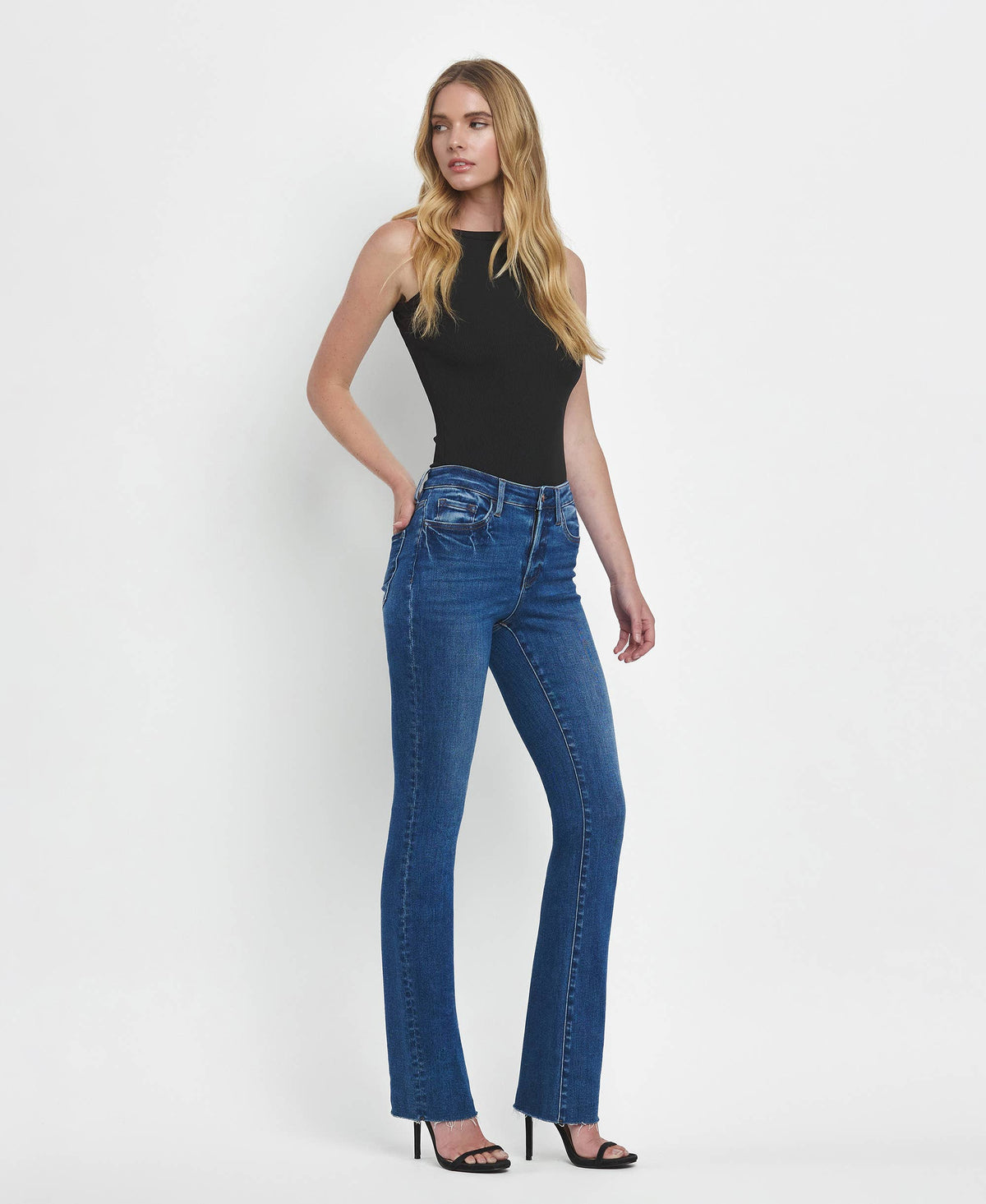 HIGH RISE SLIM BOOTCUT JEANS LV1480, view 5
