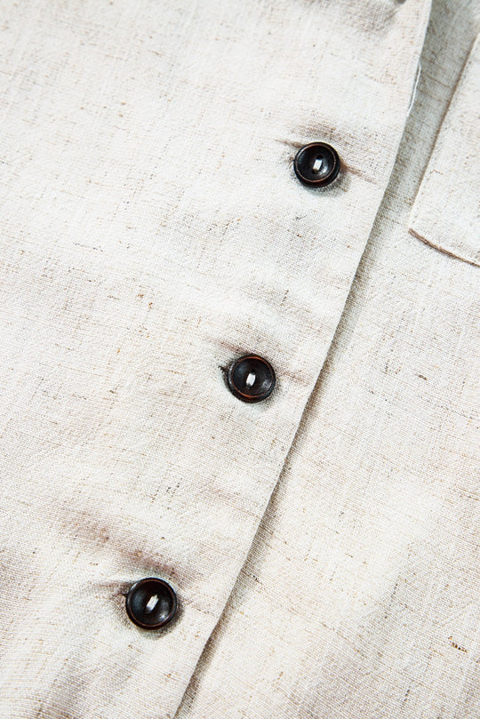 Beige Sleeveless V Neck