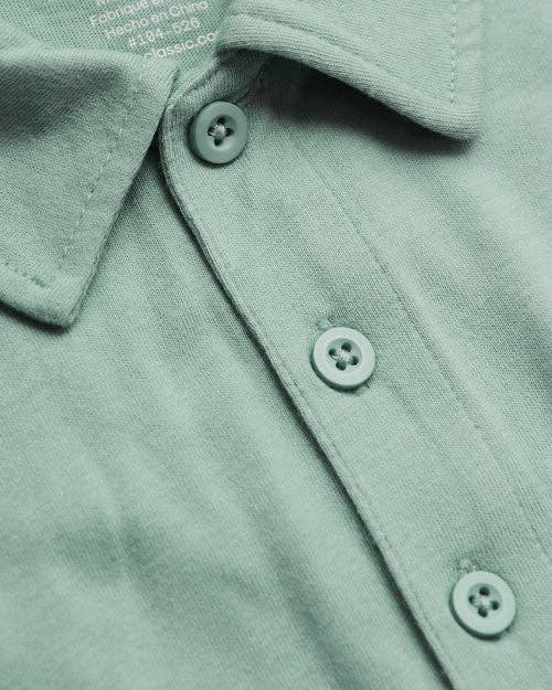 Short Sleeve Shirt | Polo | Heather Slate Green, view 6