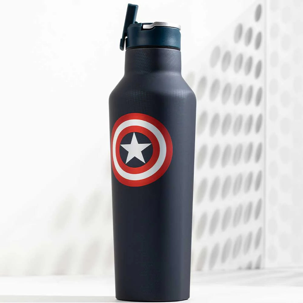 Corkcicle - MARVEL Sport Canteen Insulated Water Bottle - Captain America 20oz