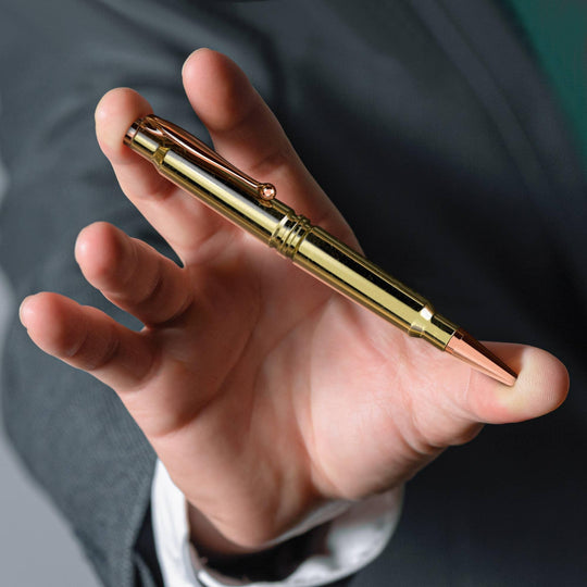 308 Real Bullet Casing Refillable Twist Pen - Brass - Rust & Refined