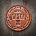 Premium Handcrafted Leather Coaster - Whiskey