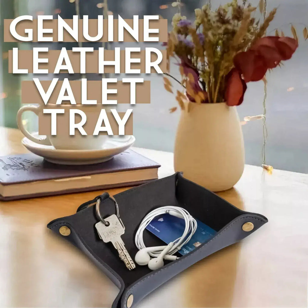 Desk Organizer Leather Valet Dump Tray for Men, view 4
