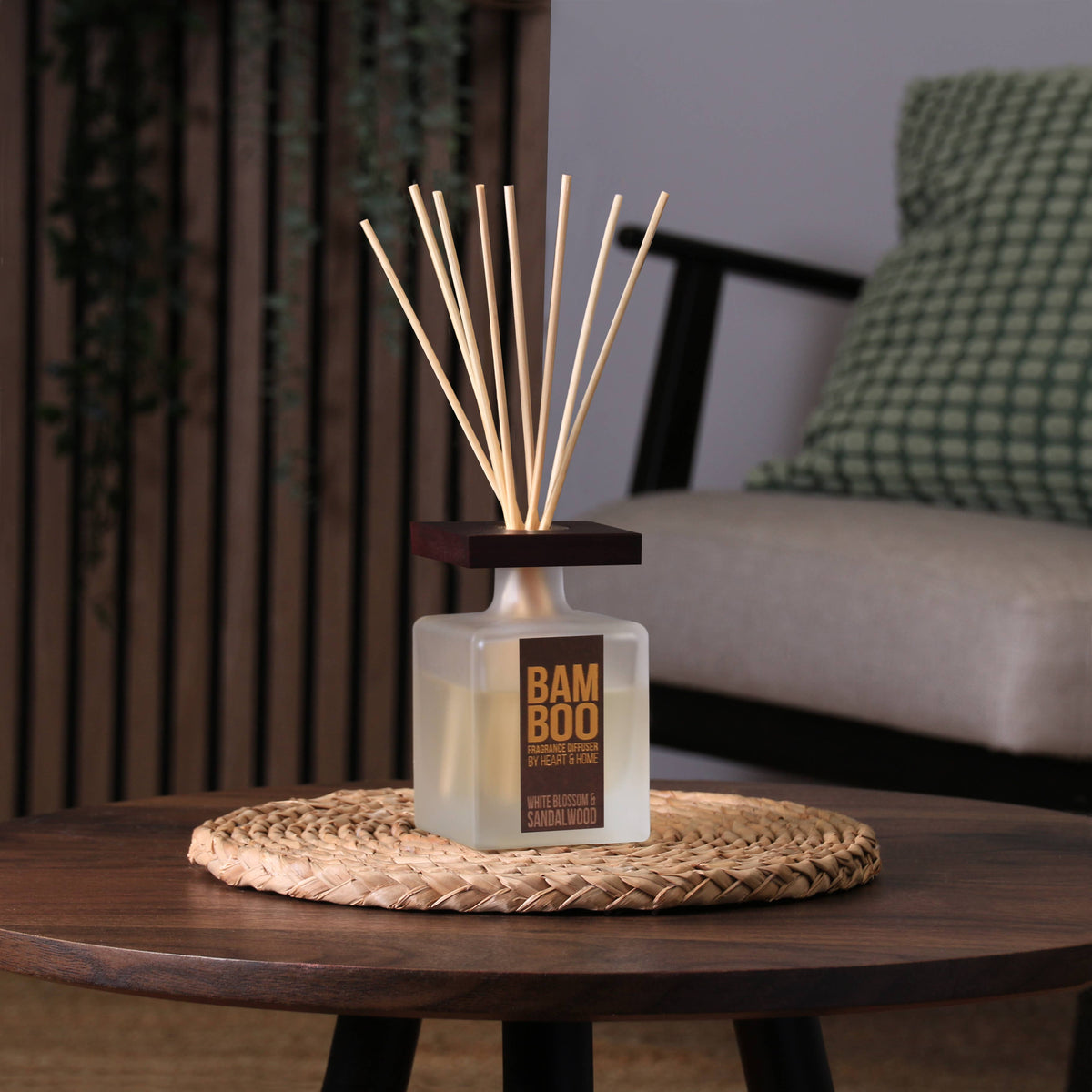 BAMBOO White Blossom & Sandalwood - Reed Diffuser - 2.8 oz, view 2