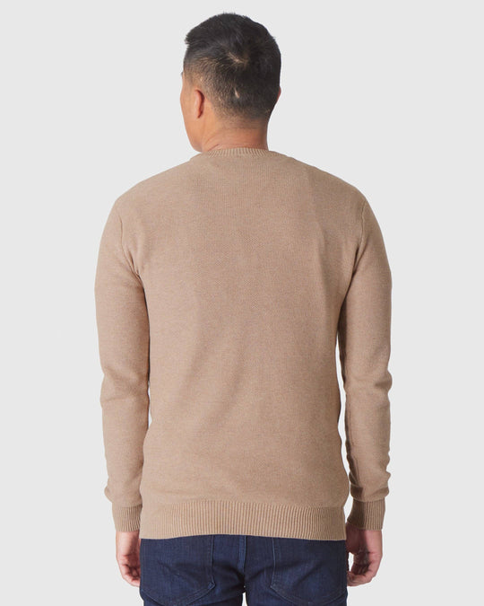 True Classic - Crew Sweater | Heather Camel Pique